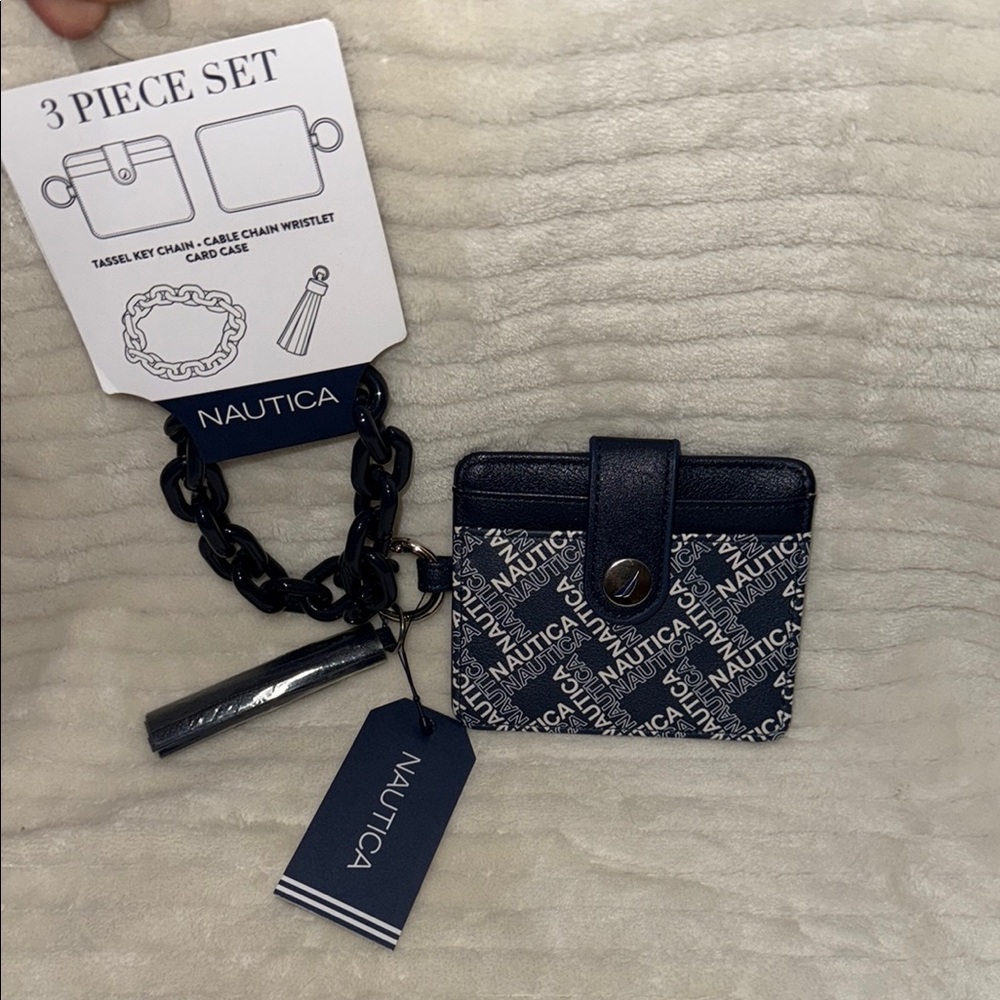 Nautica Navy Card Case Set